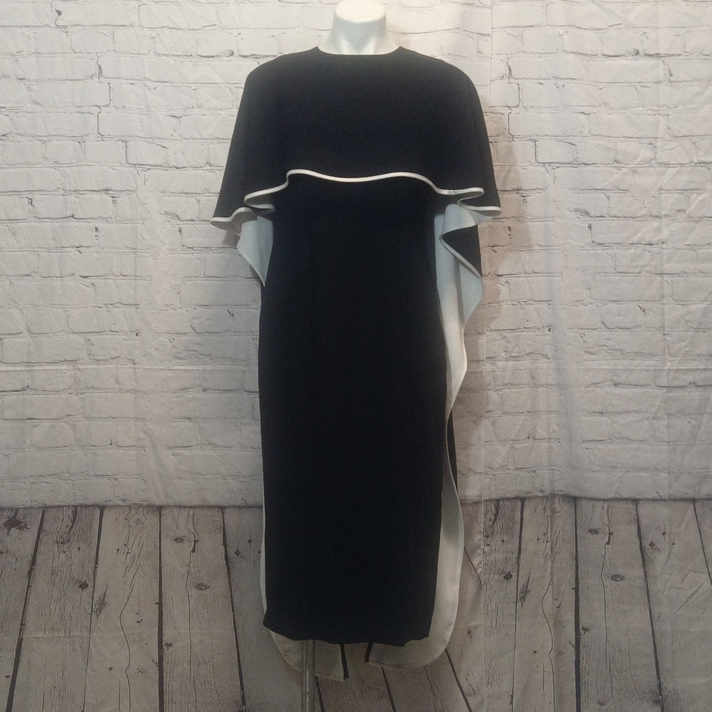 Italian made Giotella caped dress, tuxedo back euro size 42